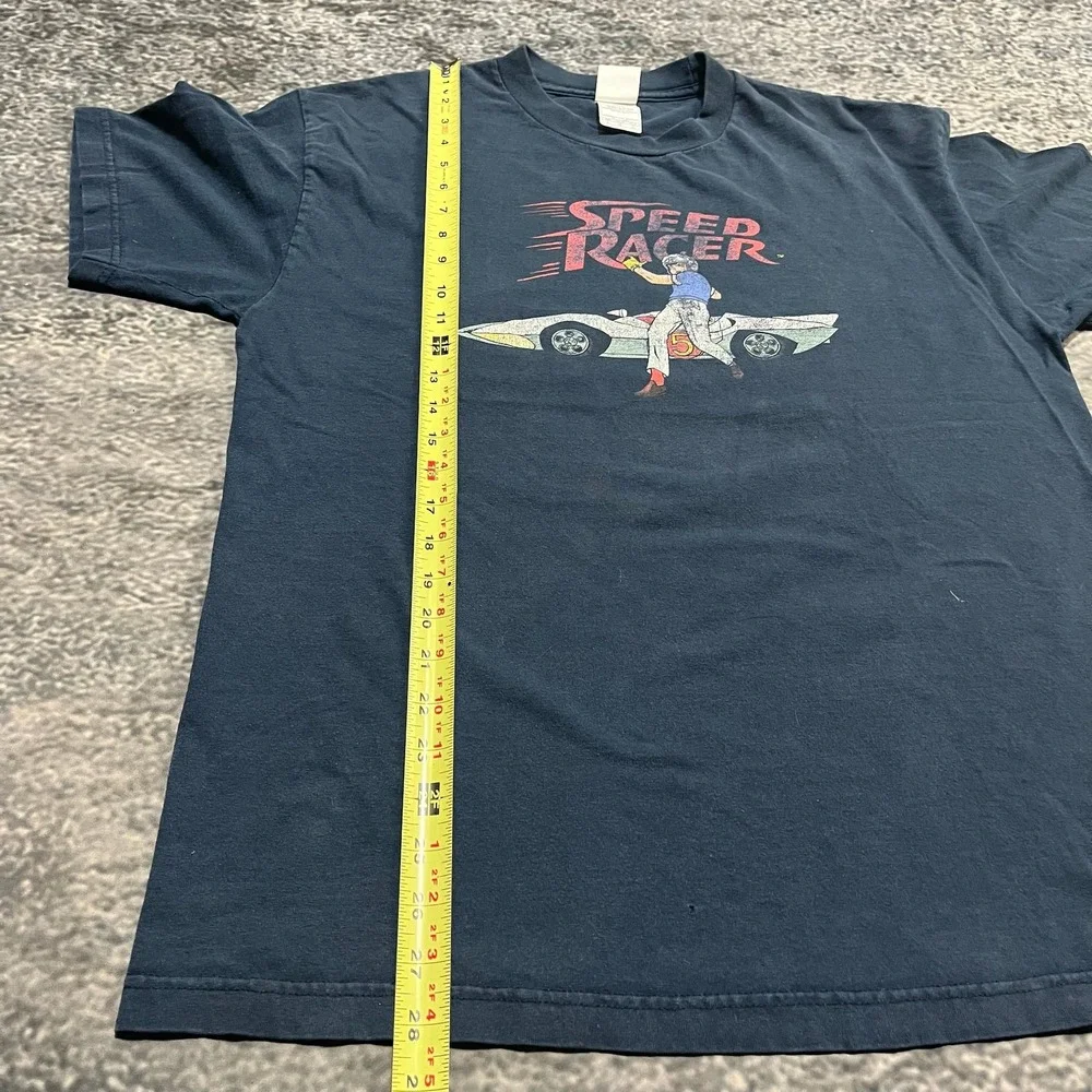 Vintage Speed Racer T Shirt Mens‎ Large Navy Blue Anime Cartoon Y2K 2000s